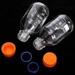 Yopay 6 Pack Media Storage Bottles 500ml, Reusable Glass Bottle with GL45 Screw Cap, Round Leakproof Scientific Glass Container for Labs, Classrooms or Home Use