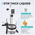 LAB FISH Digital Overhead Stirrer(OS-5S) 10L Capacity 100-1200 RPM Timing 1min-24h Variable Speed Mixer Handles High Viscosity Liquids for Chemical/Reagents/Paints