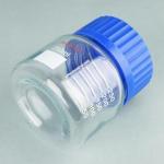 stonylab Graduated Storage Bottle, Premium Glass Round Bottom Reagent Bottle with GL80 Screw Cap, High Transparency Wide Mouth Media Storage Bottle with Clear Scale, 250 ml