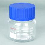 stonylab Graduated Storage Bottle, Premium Glass Round Bottom Reagent Bottle with GL80 Screw Cap, High Transparency Wide Mouth Media Storage Bottle with Clear Scale, 250 ml