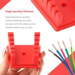 Soldering Stand, Helping Hands Soldering Station, Solder Wire Holder with 5 Slots, Stand Alternative to Solder Clamp and Third Hand(Red,Size:for 32AWG to 12AWG Wires)