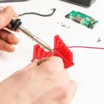 Soldering Stand, Helping Hands Soldering Station, Solder Wire Holder with 5 Slots, Stand Alternative to Solder Clamp and Third Hand(Red,Size:for 32AWG to 12AWG Wires)