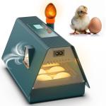 Incubator for Hatching Eggs - Ideal for All Ages - Automatic Turner and Humidity Control - Integrated Candler - 10 Eggs - Okkobi M10 - Green & Orange