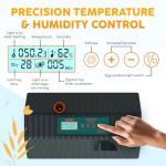 Incubator for Hatching Eggs - Ideal for All Ages - Automatic Turner and Humidity Control - Integrated Candler - 10 Eggs - Okkobi M10 - Green & Orange