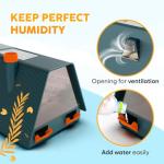 Incubator for Hatching Eggs - Ideal for All Ages - Automatic Turner and Humidity Control - Integrated Candler - 10 Eggs - Okkobi M10 - Green & Orange