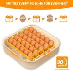 Brivouen 30 Egg Incubator with Humidity Display, Egg Candler, Automatic Egg Turner, for Hatching Chickens