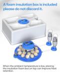 KALEBEE 18 Egg Incubator with Auto Water Refill, LED Candler & Turner, Temperature & Humidity Control, Digital Hatcher for Chicken, Duck, Quail, Goose & Parrot Eggs – Ideal for Farm, Lab, Home Use