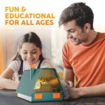Incubator for Hatching Eggs - Ideal for All Ages - Automatic Turner and Humidity Control - Integrated Candler - 10 Eggs - Okkobi M10 - Green & Orange