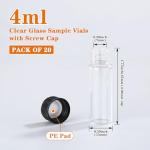 20 Pack Clear Glass Vials with Screw Caps
