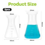 2 Pcs Plastic Erlenmeyer Flask Lab Flask Science Flasks Conical Clear Scale for Laboratory Home Learning Flasks Tool (50ml, 100ml)