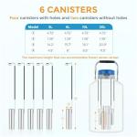 Bonvoisin 20L Liquid Nitrogen Container, LN2 Tank Cryogenic Dewar, Aluminum Alloy Semen Tank with 6 Canisters Carry Bag