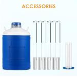 Bonvoisin 20L Liquid Nitrogen Container, LN2 Tank Cryogenic Dewar, Aluminum Alloy Semen Tank with 6 Canisters Carry Bag