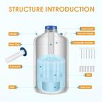 Bonvoisin 20L Liquid Nitrogen Container, LN2 Tank Cryogenic Dewar, Aluminum Alloy Semen Tank with 6 Canisters Carry Bag