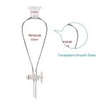 stonylab Borosilicate Glass 500 ml Heavy Wall Conical Separatory Funnel with 24/29 Joints and PTFE Stopcock, 500 ml