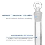 PATIKIL 5ml Volumetric Flask, 3.3 Borosilicate Glass Graduated Volumetric Measuring Flask with Glass Stopper Tolerance 0.20ml for Lab Experiment, Clear