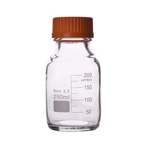 Labware Borosilicate glass graduated reagent bottle autoclavable with screw cap GL45 100ml,250ml,500ml,1000ml,5000ml,10L,20L (250ml)