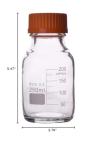 Labware Borosilicate glass graduated reagent bottle autoclavable with screw cap GL45 100ml,250ml,500ml,1000ml,5000ml,10L,20L (250ml)
