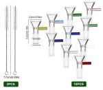 Lflwacy 10PCS Glass Funnels，14MM with Handle, Multipurpose Clear Glass Funnel for Lab & Bottles