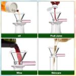 Lflwacy 10PCS Glass Funnels，14MM with Handle, Multipurpose Clear Glass Funnel for Lab & Bottles