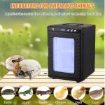 25L Reptile Incubator, Portable Science Lab Incubator, 10-60°C (72-140°F) Cooling and Heating, 12VAC/110VDC Dual-Power Small Reptile Egg Incubator for Laboratory, Home, Vehicle, Black