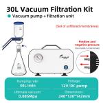 JOANLAB Laboratory Vacuum Filtration Pump Oilless Vacuum Diaphragm Pump with Rubber Tube (30L/min)