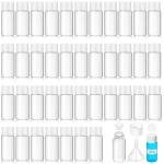 Reallnaive 40 Pcs 10 ml Clear Glass Vial Sealed Sample Bottles with White Screw Cap and Inner Plug Marker Stickers Funnel Foam Gasket Leak-proof Liquid Storage Small Lab Sample Vials