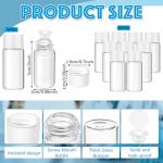 Reallnaive 40 Pcs 10 ml Clear Glass Vial Sealed Sample Bottles with White Screw Cap and Inner Plug Marker Stickers Funnel Foam Gasket Leak-proof Liquid Storage Small Lab Sample Vials