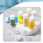 Reallnaive 40 Pcs 10 ml Clear Glass Vial Sealed Sample Bottles with White Screw Cap and Inner Plug Marker Stickers Funnel Foam Gasket Leak-proof Liquid Storage Small Lab Sample Vials