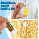 Reallnaive 40 Pcs 10 ml Clear Glass Vial Sealed Sample Bottles with White Screw Cap and Inner Plug Marker Stickers Funnel Foam Gasket Leak-proof Liquid Storage Small Lab Sample Vials