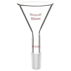 stonylab Borosilicate Glass Powder Funnel, Short Neck, 14/20 Joint Size, 50 mm Diameter