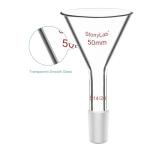 stonylab Borosilicate Glass Powder Funnel, Short Neck, 14/20 Joint Size, 50 mm Diameter