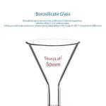 stonylab Borosilicate Glass Powder Funnel, Short Neck, 14/20 Joint Size, 50 mm Diameter