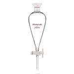 stonylab Borosilicate Glass 250 ml Heavy Wall Conical Separatory Funnel with 24/29 Joints and PTFE Stopcock, 250 ml