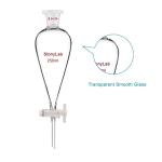 stonylab Borosilicate Glass 250 ml Heavy Wall Conical Separatory Funnel with 24/29 Joints and PTFE Stopcock, 250 ml