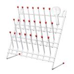 Heytaful Lab Drying Rack 55 Pegs Lab Glassware Rack Steel Wire Glassware Drying Rack Free-Standing Tube Drying Draining Rack for School Laboratory Utensils (24 pegs)
