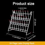 Heytaful Lab Drying Rack 55 Pegs Lab Glassware Rack Steel Wire Glassware Drying Rack Free-Standing Tube Drying Draining Rack for School Laboratory Utensils (24 pegs)