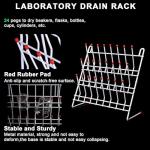 Heytaful Lab Drying Rack 55 Pegs Lab Glassware Rack Steel Wire Glassware Drying Rack Free-Standing Tube Drying Draining Rack for School Laboratory Utensils (24 pegs)