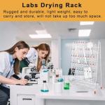 Heytaful Lab Drying Rack 55 Pegs Lab Glassware Rack Steel Wire Glassware Drying Rack Free-Standing Tube Drying Draining Rack for School Laboratory Utensils (24 pegs)