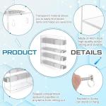Geelin 2 Pcs Acrylic Pipette Rack with 4 Compartment Counter Top Wall Mounted Pipette Holder Universal Lab Organizer Stand for Laboratory Office Home Storage Display, 15 x 11.8 x 4 Inch (Clear)