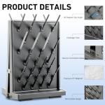 Pushglossy 54 Pegs Lab Drying Racks Double Sided Pegboard Bench-top Wall-Mount Laboratory Glassware Detachable PP Test Tube Drying Draining Rack Cleaning Equipment
