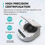 LABFISH Lab Benchtop Centrifuge Machine 2ml/5ml/10ml/15ml Capacity Test Tubes 500-5000r/min Max 3074xg RCF Timer Range,110V