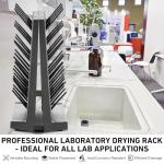 Pushglossy 54 Pegs Lab Drying Racks Double Sided Pegboard Bench-top Wall-Mount Laboratory Glassware Detachable PP Test Tube Drying Draining Rack Cleaning Equipment