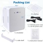 ScitoLAB 10L Incubator, 35-148℉ Bacteria Incubator, Thermostatic Cabinet Incubator for Lab General Purpose, Petri Dishes, Seed, 12V/110V