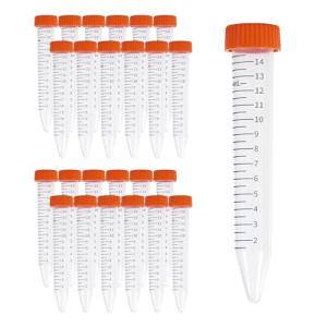 15ml Conical Centrifuge Tubes,25-Pack Sterile Polypropylene Test Tubes with Leak-Proof Screw Caps & Graduated Marks for Lab Use (15mL-25Pcs)