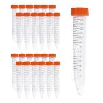 15ml Conical Centrifuge Tubes,25-Pack Sterile Polypropylene Test Tubes with Leak-Proof Screw Caps & Graduated Marks for Lab Use (15mL-25Pcs)