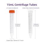 15ml Conical Centrifuge Tubes,25-Pack Sterile Polypropylene Test Tubes with Leak-Proof Screw Caps & Graduated Marks for Lab Use (15mL-25Pcs)