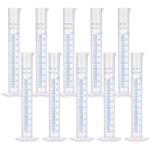 100ml Graduated Cylinder Plastic Transparent Measuring Cylinder, 2-Sided Marking Clear Plastic Cylinder Lab Cylinders Science Measuring Cylinder for Home School Laboratory Supplies(10 Packs)