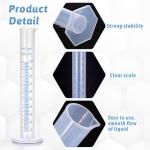 100ml Graduated Cylinder Plastic Transparent Measuring Cylinder, 2-Sided Marking Clear Plastic Cylinder Lab Cylinders Science Measuring Cylinder for Home School Laboratory Supplies(10 Packs)