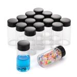 Njvial 16Pcs 25ml Small Glass Vials with Lids Lab Sample Vials Empty Refillable Portable Mini Bottles with Screw Caps for Essential Oils Perfume Liquid DIY Craft Travel Use