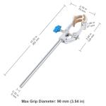 stonylab 4 Prong Adjust Swivel Clamp, Sturdy 4 Prong Multipurpose Extension Clamp with 80 mm Max Opening, Lab Accessory